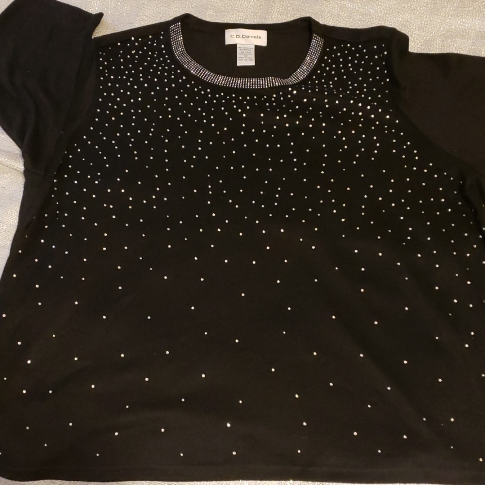 NWT C.D. Daniels Sparkling Black Sweater
